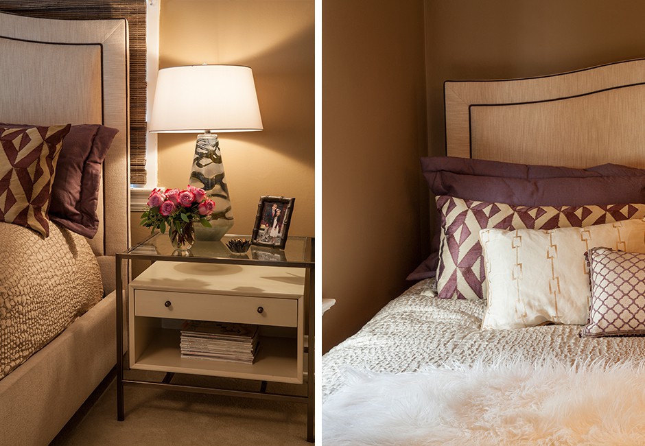 a collage of images showing decorative design elements from a bedroom